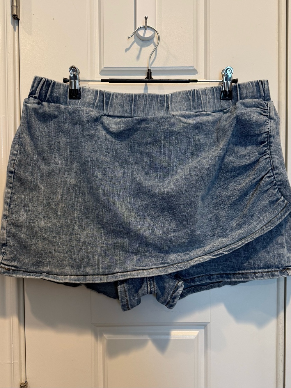 SHEIN Curve Blue Denim Skort with Elastic Waist Size 2XL